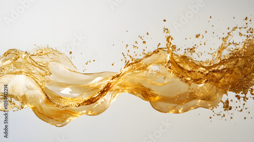 A gold splash forming a wave-like pattern mid-air