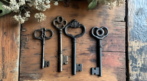 Vintage Keys for Altered Art: Create Unique Masterpieces with Separate Skeleton, Cabinet, and Barrel Keys photo