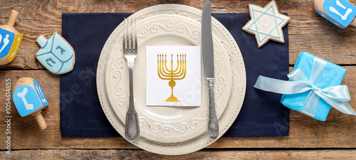 Festive table setting with ...