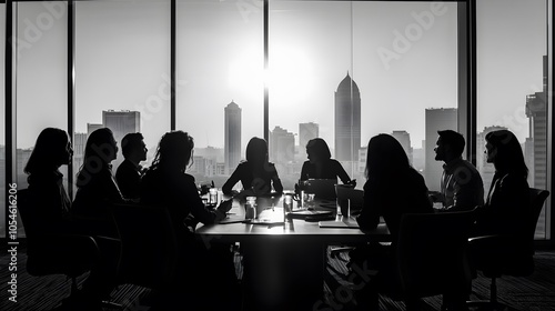 Business People Silhouette Working Meeting Conference Concept. 