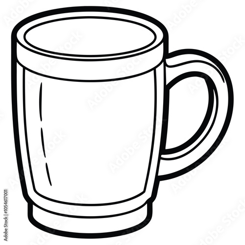 Mug vector hand-drawn vector illustration Isolated white background.