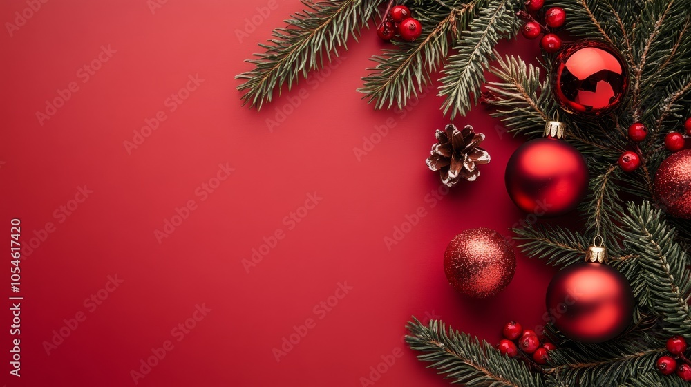 Red Christmas Festive Background 