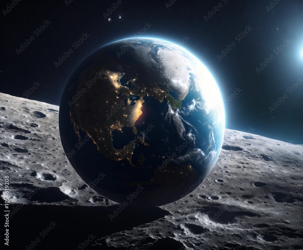 Obraz premium planet on the moon