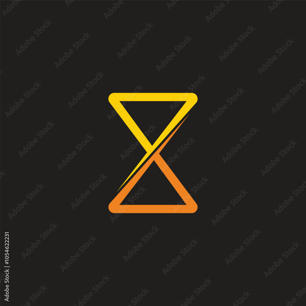 triangles slice sand watch simple logo vector triangles slice sand watch simple logo vector