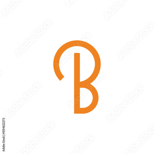 letters bb simple loop lines simple geometric logo vector