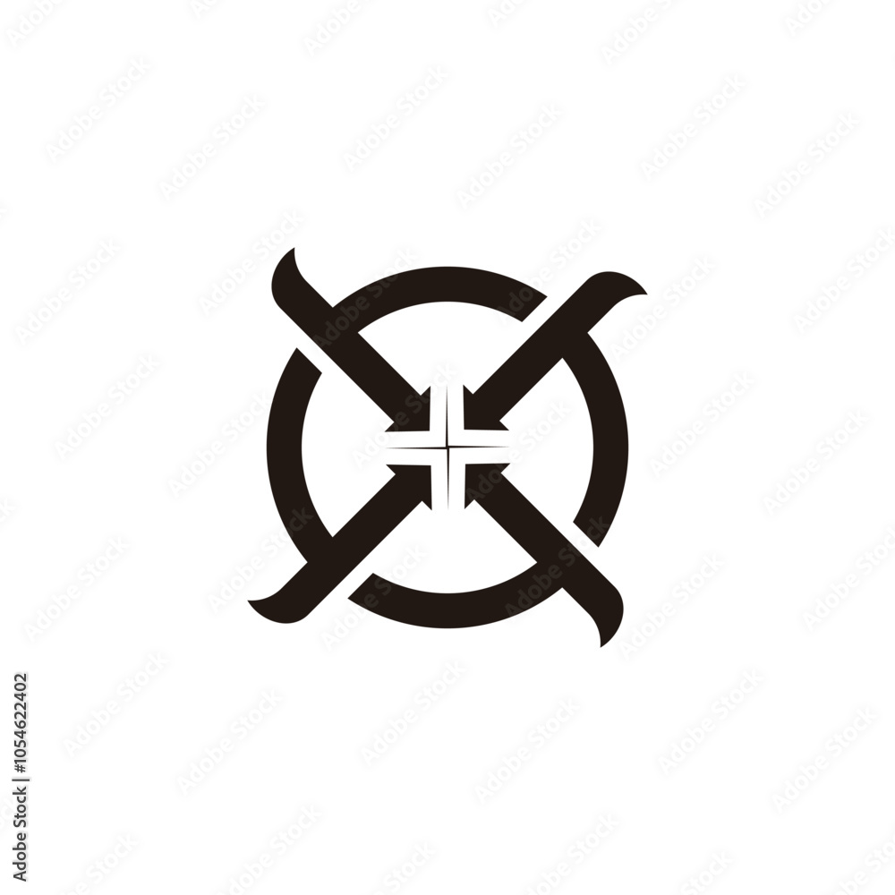 x circle rotate center point target symbol logo vector x circle rotate center point target symbol logo vector