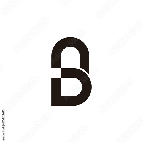 letter nd loop linked line logo vector