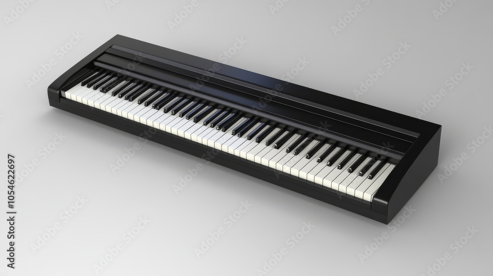 Black and White Piano Keyboard: A sleek, minimalist black piano keyboard with ivory keys, ready to inspire musical creation and performance. Black and White Piano Keyboard: A sleek, minimalist black piano keyboard with ivory keys, ready to inspire musical creation and performance.
