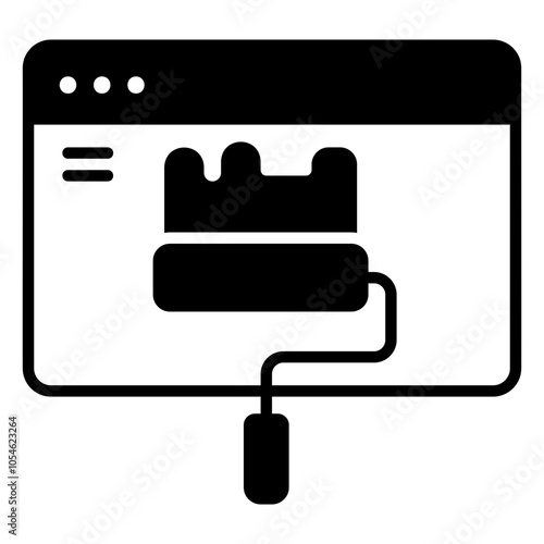 Website redesign icon with paint roll