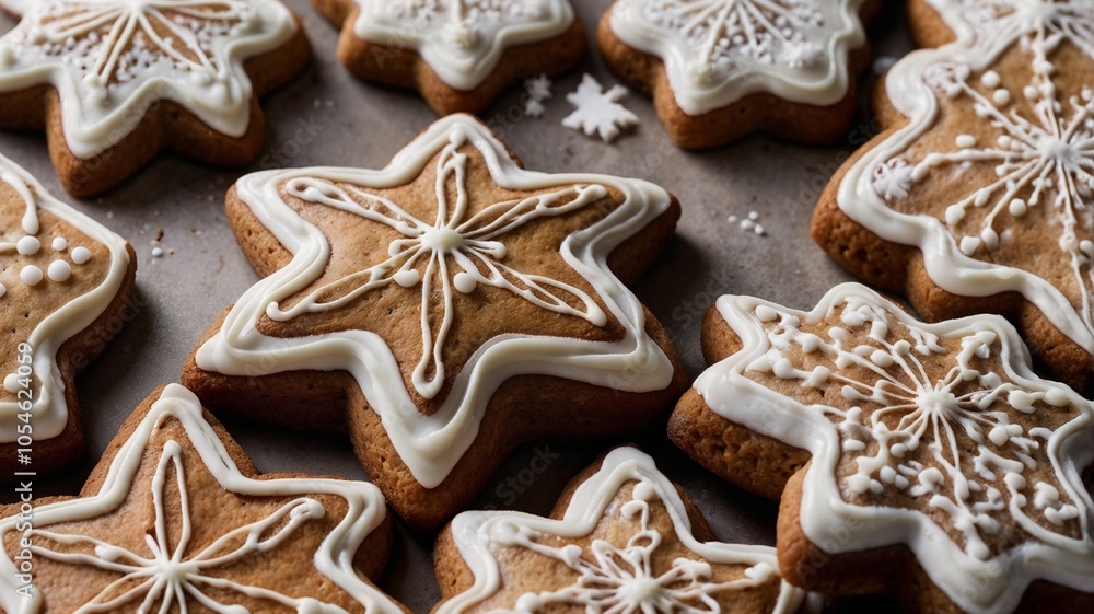 Gingerbread Cookie Shaped Like a Star - AI Illustrated Gingerbread Cookie Shaped Like a Star - AI Illustrated