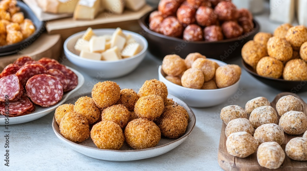 Assorted Cheese and Meat Snack Platter Display Assorted Cheese and Meat Snack Platter Display