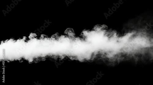 Soft White Smoke on Black Background