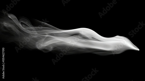 Ethereal Flow of Smoke Against Black Backdrop