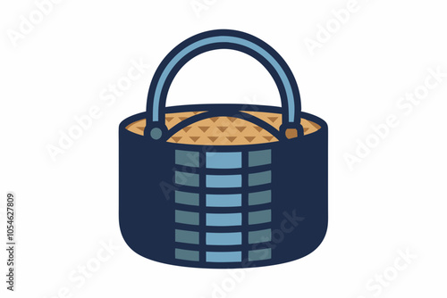 wicker bag on vector art illustratio photo