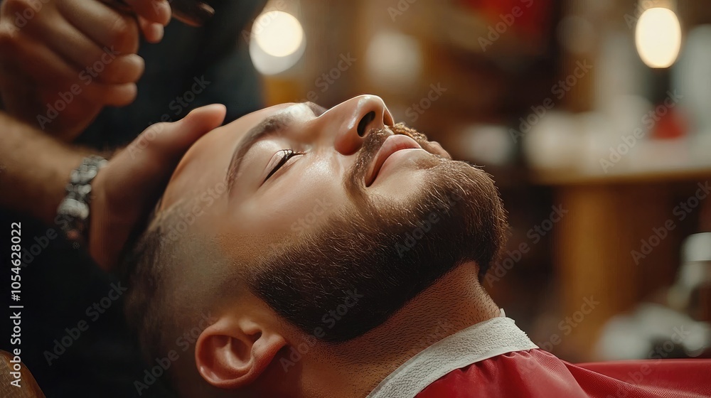 Fototapeta premium Relaxing Barber Experience with Grooming Details