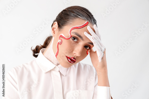 Creative face and hand body...
