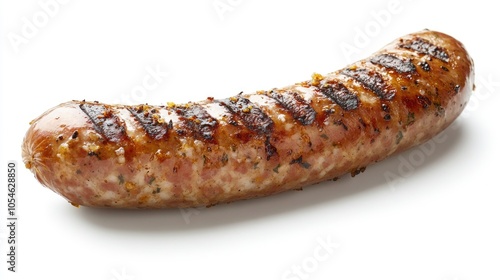 Grilled Sausage on White Background