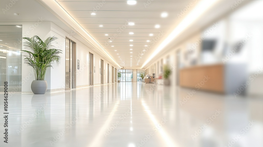 Modern Office Interior With Bright Hallway Modern Office Interior With Bright Hallway