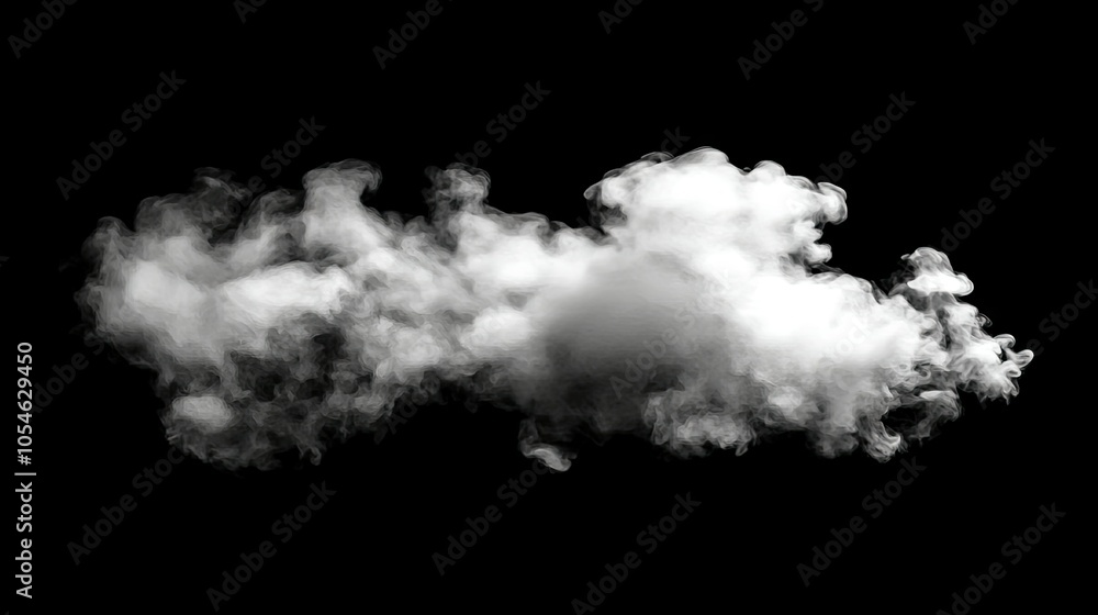 Ethereal White Clouds on a Black Background Ethereal White Clouds on a Black Background