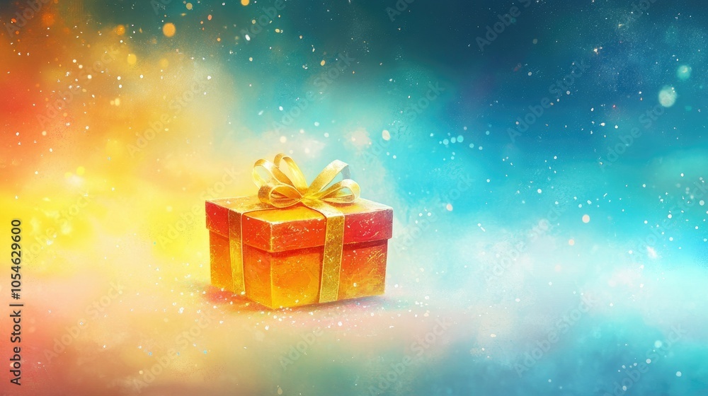 Colorful Gift Box with Sparkles and Glow Colorful Gift Box with Sparkles and Glow
