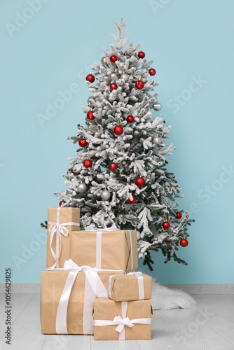 Flocked christmas tree with...