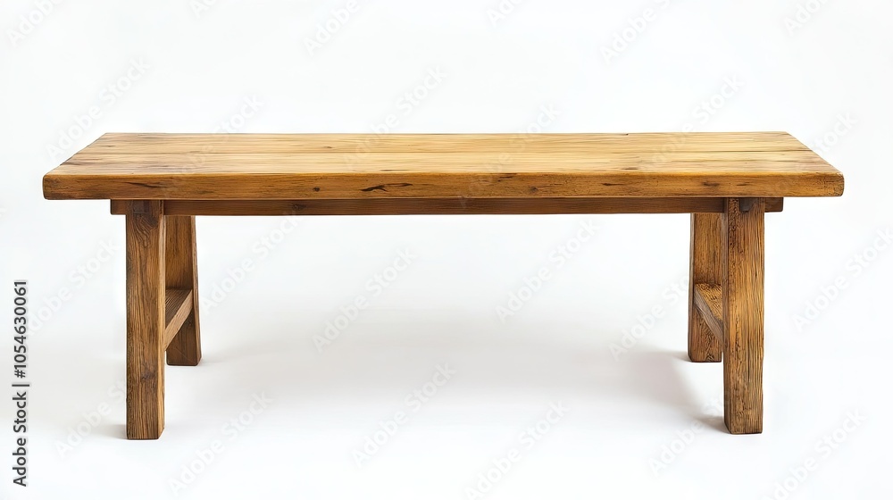 Simple Wooden Table on White Background Simple Wooden Table on White Background