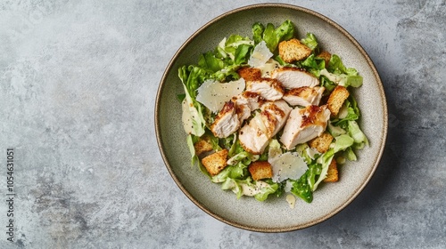 Fresh Chicken Salad with Croutons and Parmesan Cheese