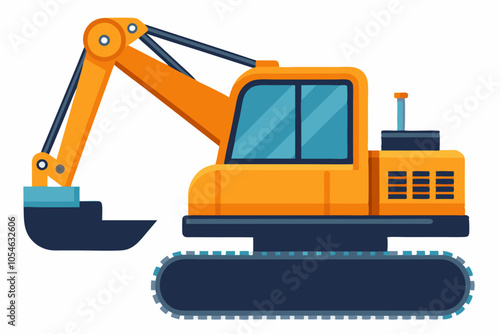 Orange dirty digger isolated on white background