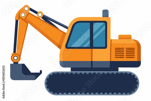 Orange dirty digger isolated on white background