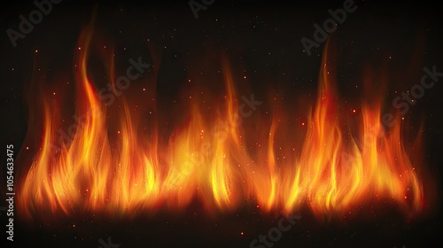 Vibrant Flames Against a Dark Background