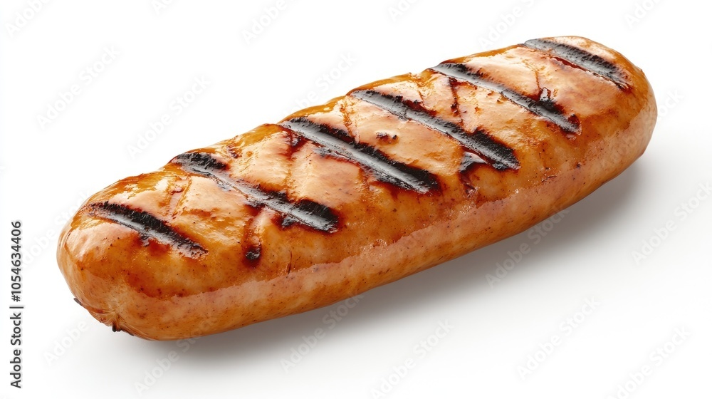 Grilled Sausage on White Background Grilled Sausage on White Background