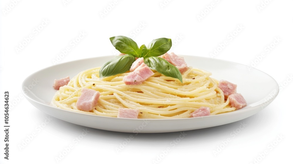 Creamy Pasta Dish with Fresh Basil Garnish Creamy Pasta Dish with Fresh Basil Garnish