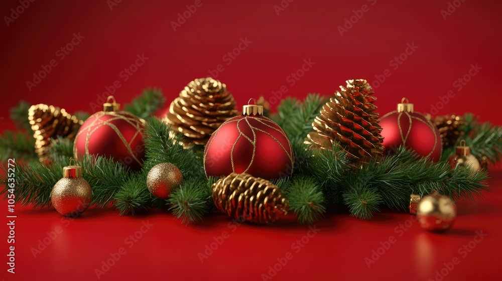 Red and Gold Christmas Decoration Display Red and Gold Christmas Decoration Display