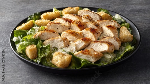 Grilled Chicken Salad with Croutons and Greens