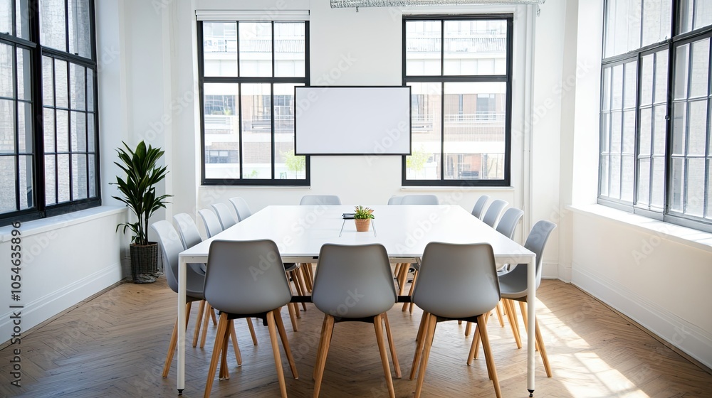 Modern Conference Room with Bright Natural Light Modern Conference Room with Bright Natural Light