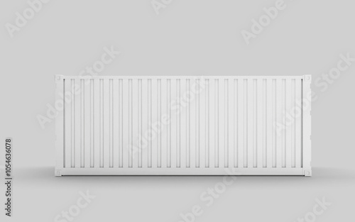 blank container shipping for mockup on white background 