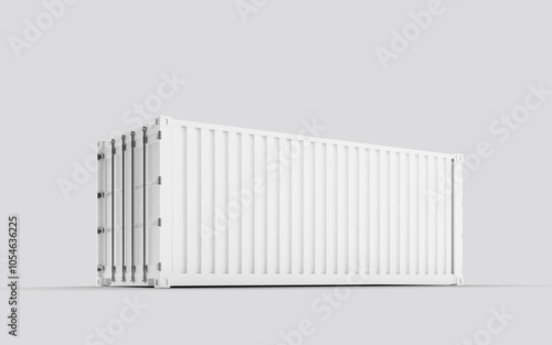 blank container shipping for mockup on white background 