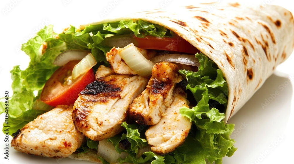 Grilled Chicken Wrap with Fresh Vegetables Grilled Chicken Wrap with Fresh Vegetables