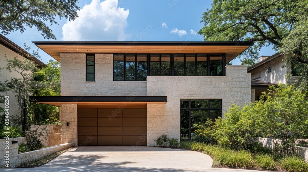 Fototapeta premium Modern Architecture Home with Unique Design Features