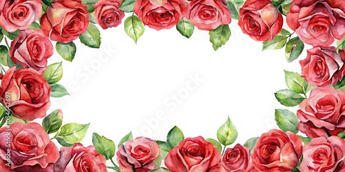 watercolor illustration of red roses on white background
