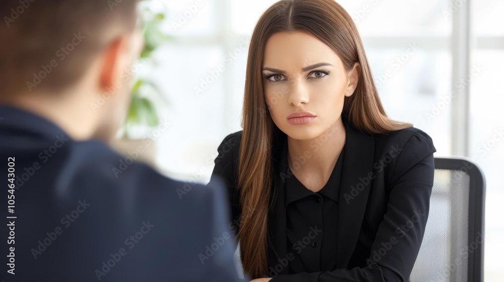 A focused discussion between a serious woman and man on online business trends, exploring startup project ideas and strategies. A focused discussion between a serious woman and man on online business trends, exploring startup project ideas and strategies.