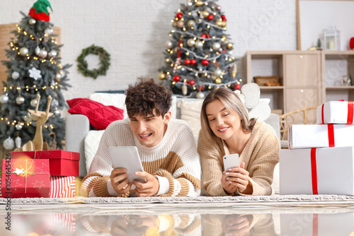 Happy young couple with gif...