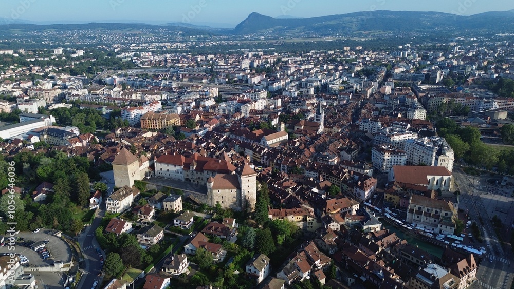 Fototapeta premium drone photo Annecy france europe
