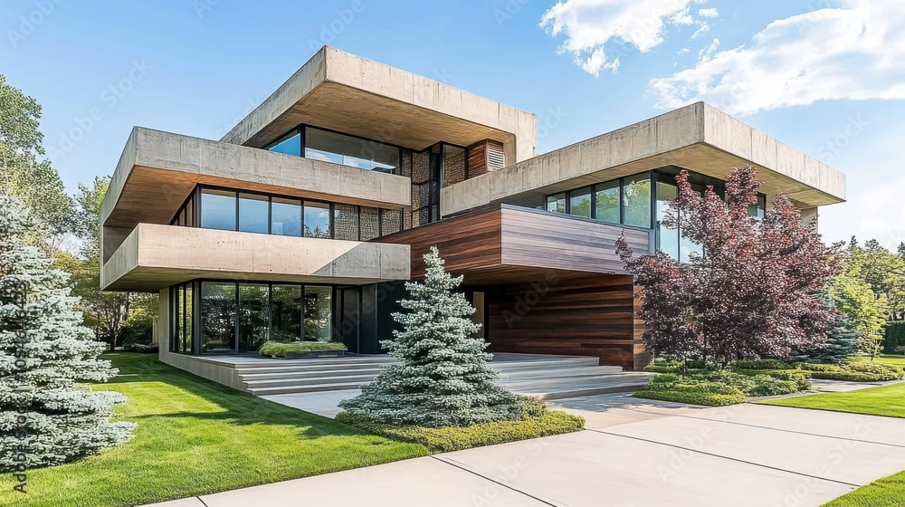 Obraz premium Modern Architectural Design with Unique Geometry