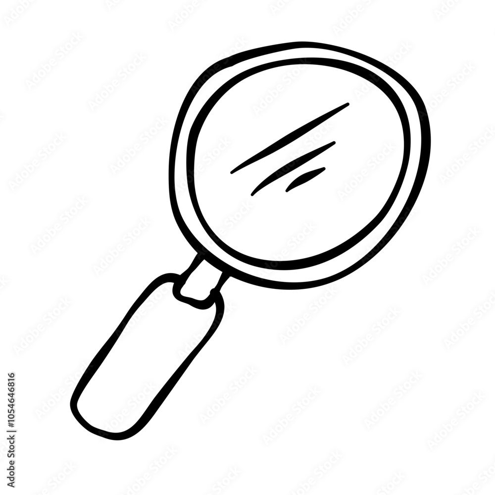Hand drawn doodle magnifying glass Hand drawn doodle magnifying glass