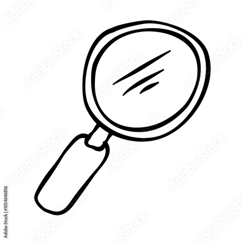 Hand drawn doodle magnifying glass