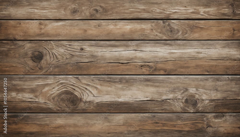 Naklejka premium Weathered wood grunge overlay with faint wood grain, light scuffs, and faded brown tones for a rustic feel