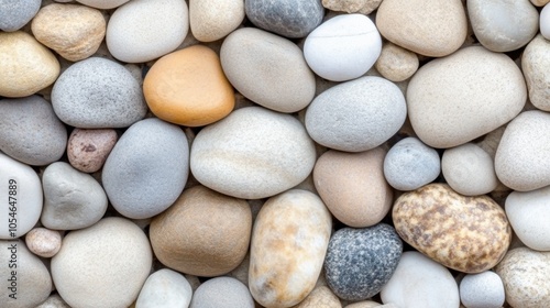 Close-up of colorful smooth stones on a beach