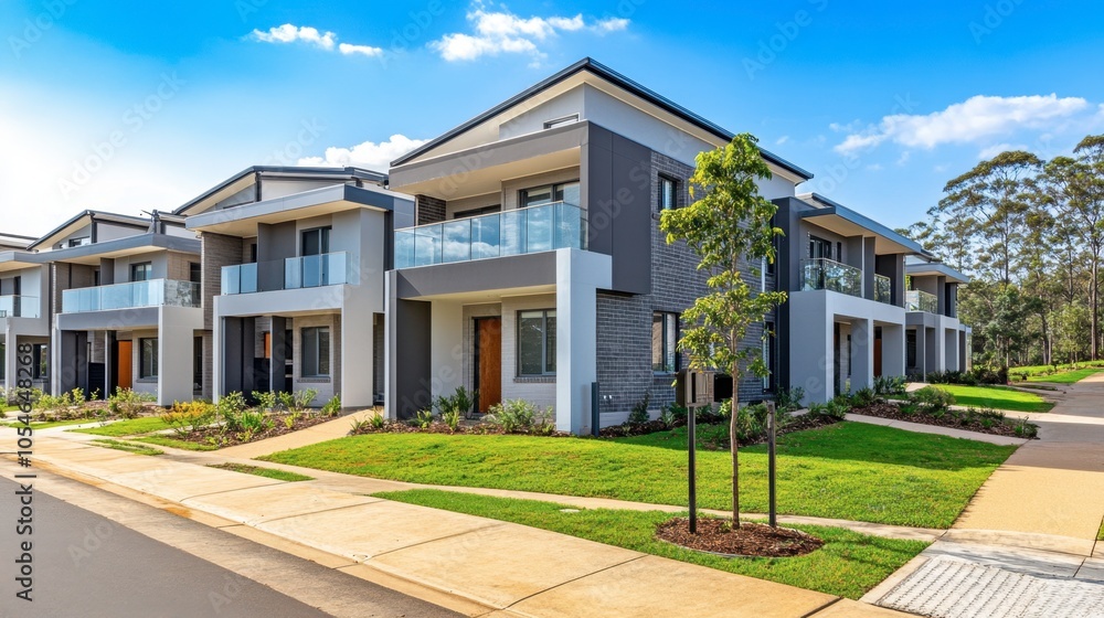 Modern Residential Villas in Sunny Neighborhood Modern Residential Villas in Sunny Neighborhood