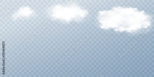 Fog or smoke isolated transparent special effect. White vector cloudiness, mist or smog background. Vector illustration	
